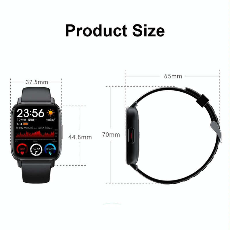QS16Pro 1.69-Inch Health Monitoring Waterproof Smart Watch, Supports Body Temperature Detection, ...