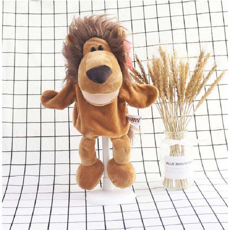 Toddler Cartoon Animal Plush Hand Puppet Toy Parent-Child Storytelling Props, Height: 30cm(Lion)
