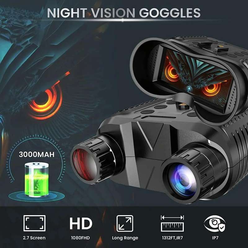 NV8160 Head-Mounted Night Vision Device Binocular Digital 2.7 Inch Screen Outdoor Infrared Night ...