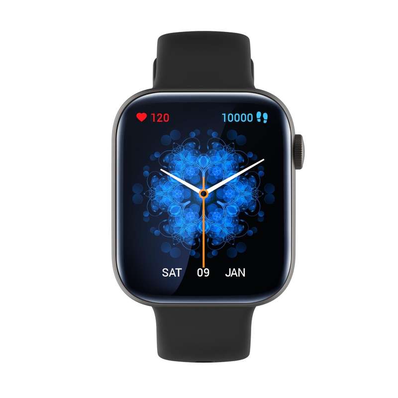 P45 1.8 inch Color Screen Smart Watch,Support Heart Rate Monitoring/Blood Pressure Monitoring(Black)