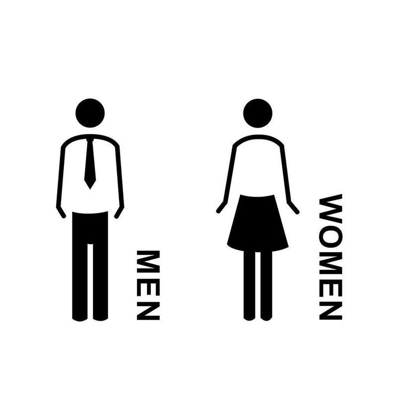 19 x 14cm Personalized Restroom Sign WC Sign Toilet Sign,Style: Tie-Black Separate