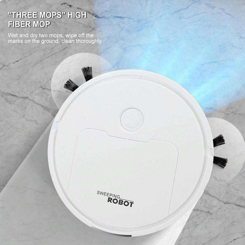 3 in 1 Mini Vacuum Cleaner Intelligent Sweeping Robot(White)