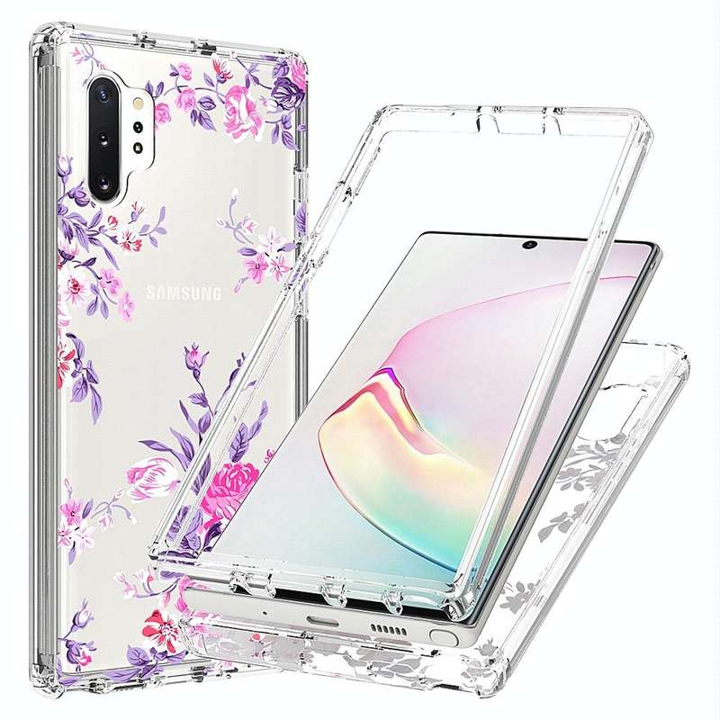 For Samsung Galaxy Note 10 2 in 1 High Transparent Painted Shockproof PC + TPU Protective Case(Rose)