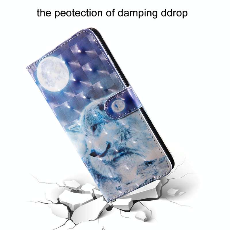 For Samsung Galaxy A13 4G 3D Painting Pattern Coloured Drawing Leather Phone Case(Wolf)