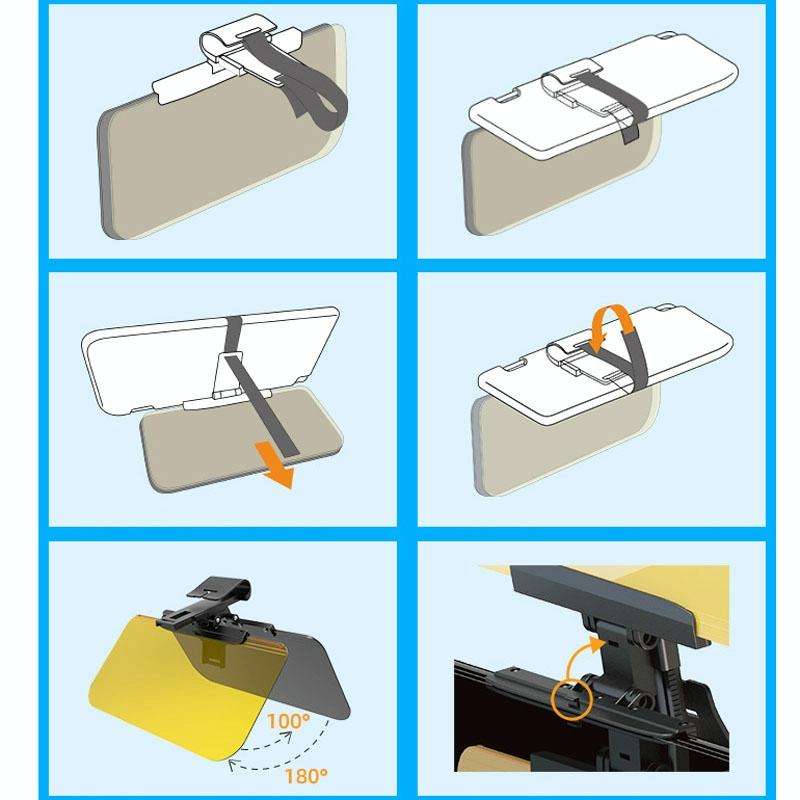 SHUNWEI Car Anti High Beam Visor Night Vision Glasses, Style: Day and Night Use