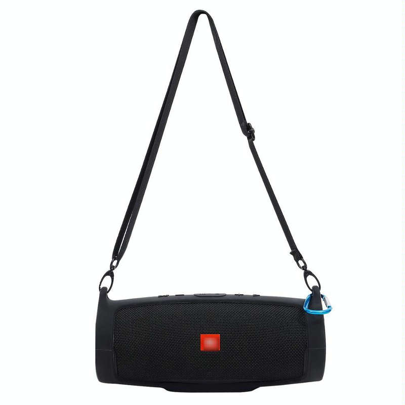 For JBL Charge 4 Bluetooth Speaker Portable Silicone Protective Cover with Shoulder Strap & Carab...