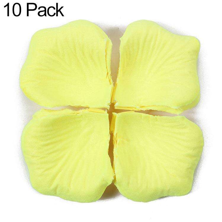 1000pcs / 10 Pack Artificial Wedding Rose Petals Flowers Wedding Decorations(Yellow)