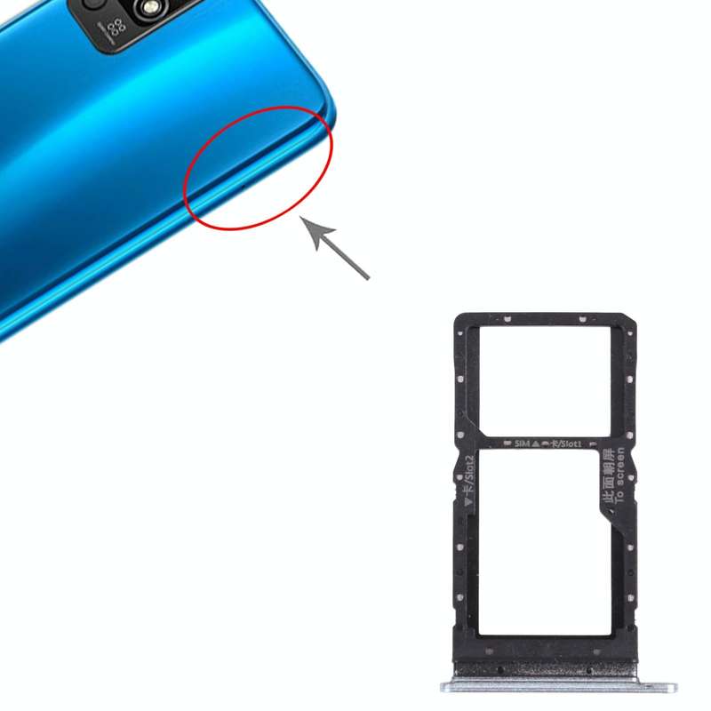 SIM Card Tray + SIM Card Tray / Micro SD Card Tray for Honor play 5T (Green)