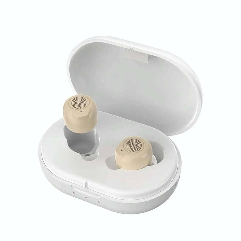 GM-305 Binaural Magnetic Rechargeable Hearing Aid Wireless Elderly Voice Amplifier (Flesh + White)
