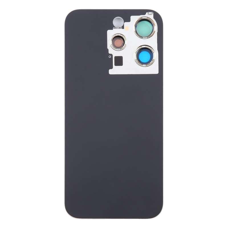 For iPhone 15 Pro Glass Battery Back Cover with Camera Lens Cover(Grey)