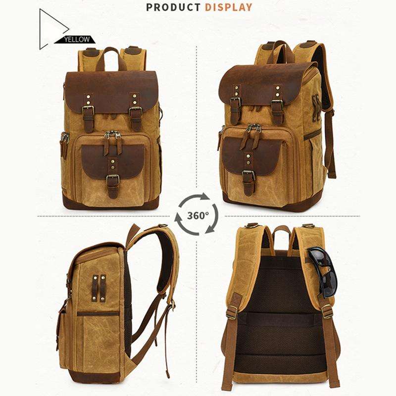 K-86 Casual Shoulder Camera Bag Contrast Waterproof Batik Canvas Single Digital Camera Photo Back...