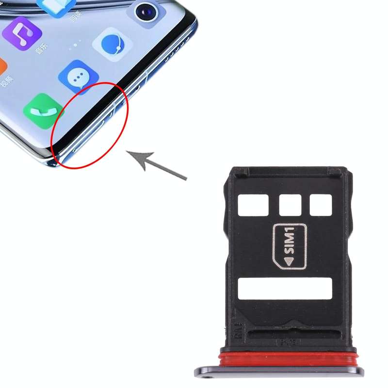 NM Card Tray + SIM Card Tray for Huawei Mate 40E 4G (Black)