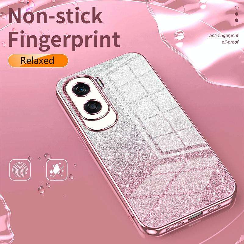For Honor 20 / 20S / nova 5T Gradient Glitter Powder Electroplated Phone Case(Black)