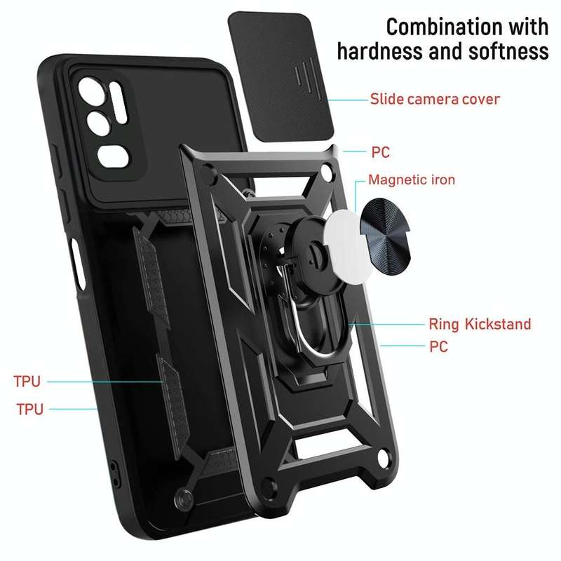 For Xiaomi Redmi Note 10 5G Sliding Camera Cover Design TPU+PC Protective Case(Blue)