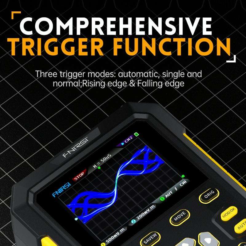 FNIRSI 2 In 1 Small Handheld Fluorescence Digital Dual-Channel Oscilloscope, US Plug(Blue)