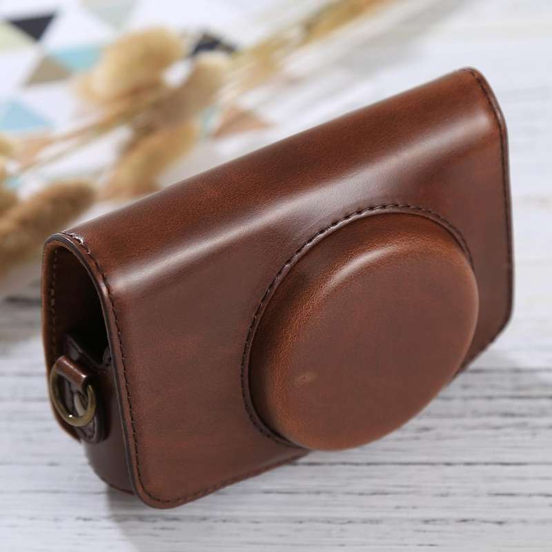 Full Body Camera PU Leather Case Bag with Strap for Canon PowerShot SX730 HS / SX720 HS (Coffee)