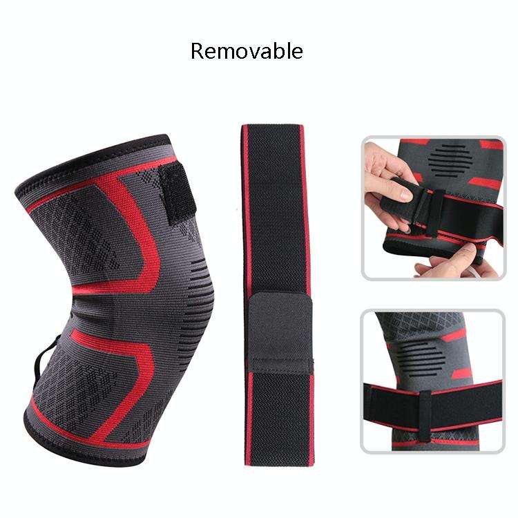 Pressurized Tape Knit Sports Knee Pad, Specification: XXL (Black)