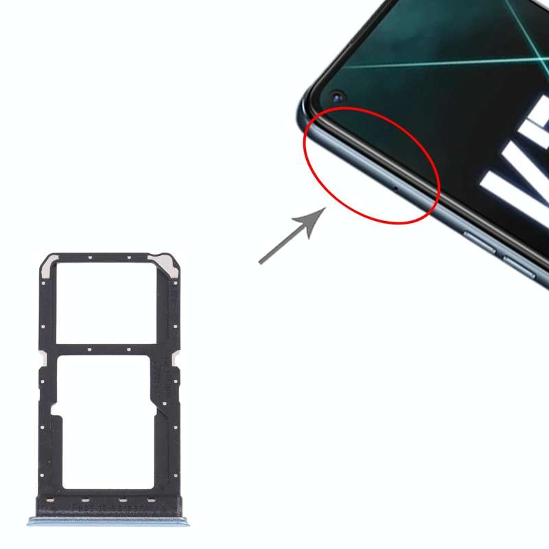 For OPPO K7X / Realme V5 / Realme Q2 PERM00 SIM Card Tray + SIM Card Tray / Micro SD Card Tray (B...