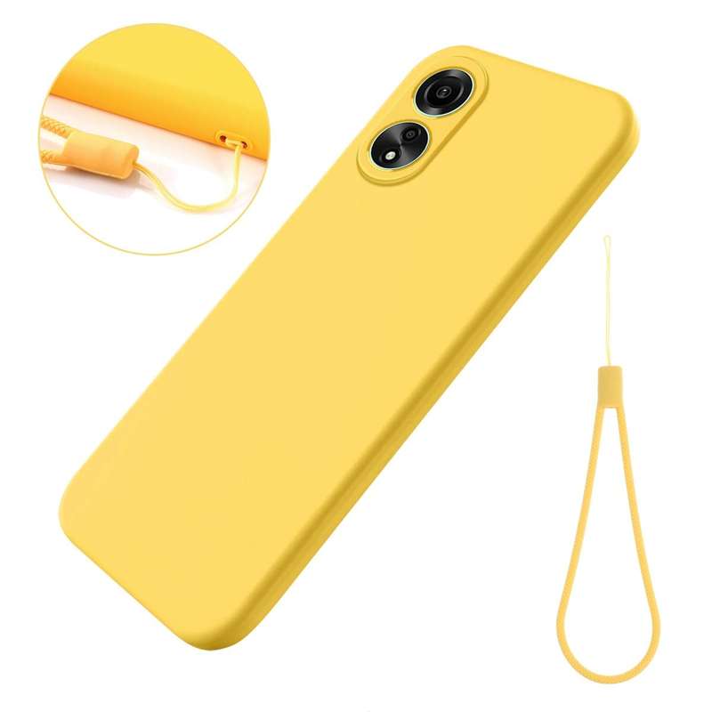 For OPPO A58 4G Pure Color Liquid Silicone Shockproof Phone Case(Yellow)