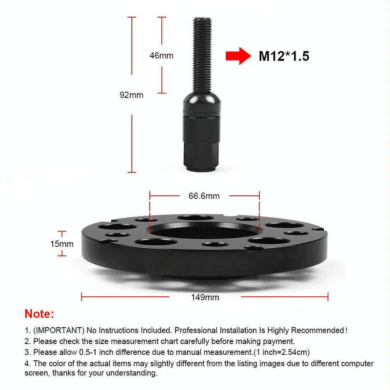 For Mercedes-Benz 15mm Car Modified Wheel Hub Flange Center Wheel Spacer with M12x1.5 Screws (Black)