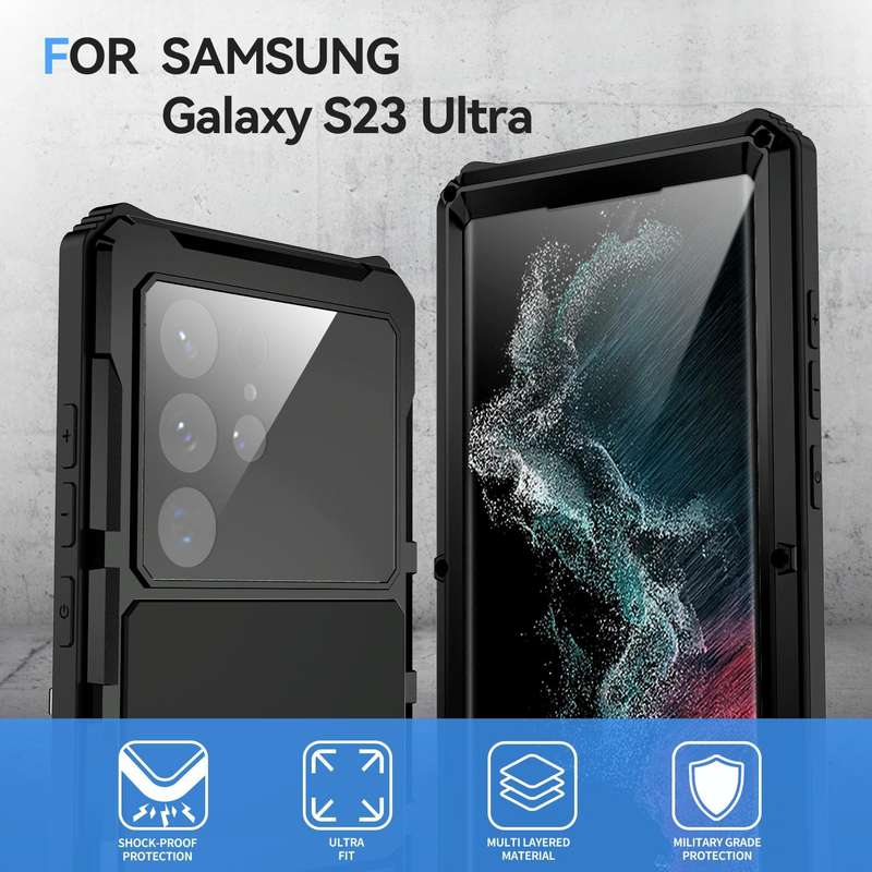 For Samsung Galaxy S22 Ultra 5G R-JUST RJ-56 3rd Gen Life Waterproof Dustproof Shockproof Phone C...
