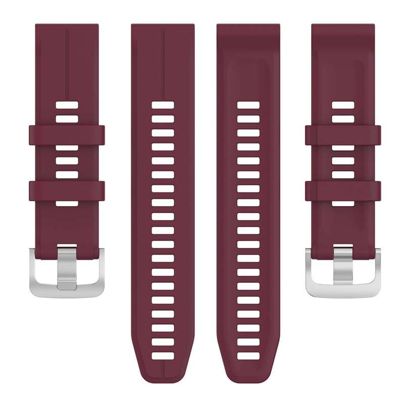 For Garmin Fenix 6 Pro GPS 22mm Solid Color Silicone Watch Band(Burgundy)