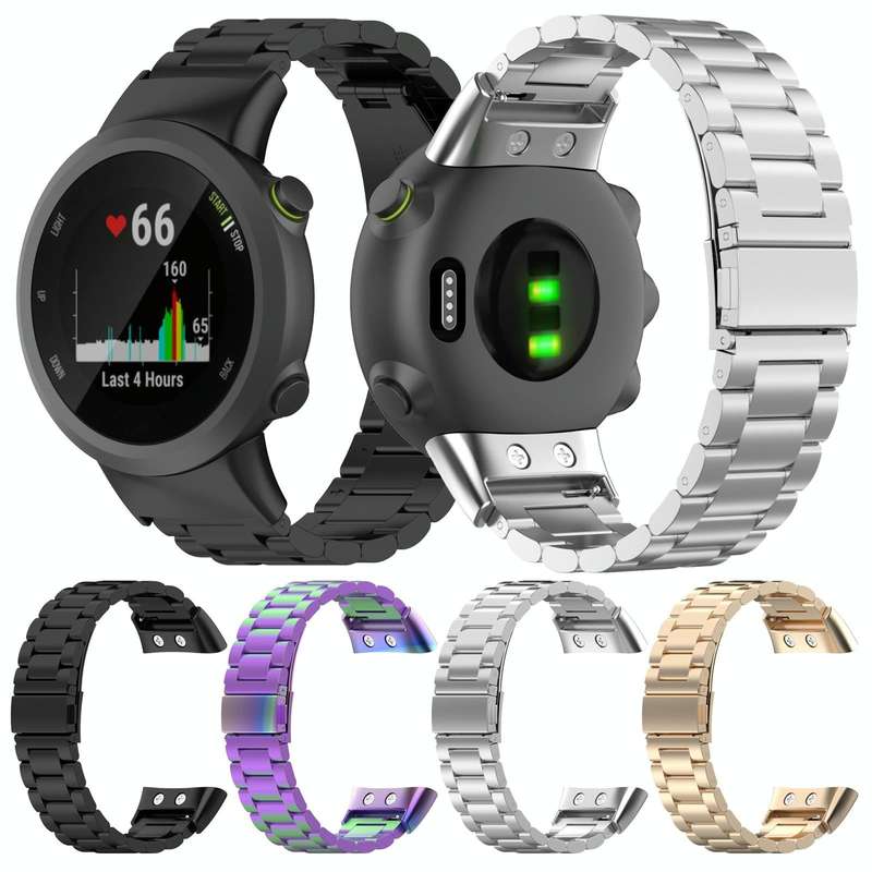 For Garmin Forerunner 35 / 30 Universal Three Beads Stainless Steel Watch Band(Colorful)
