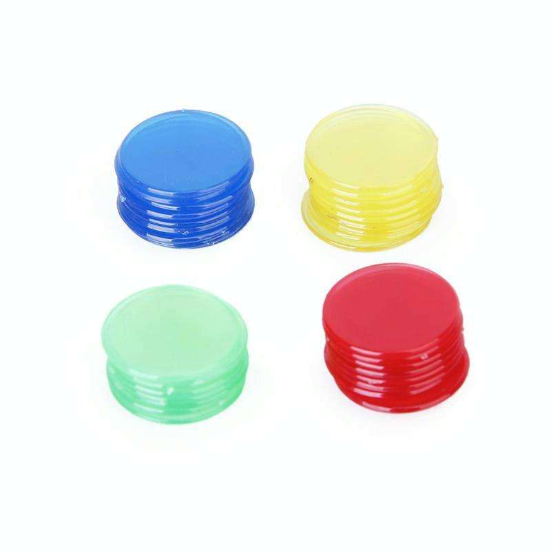 100 PCS Transparent Plastic Casino Poker Chips Bingo Tag Token Children Toys Gifts(Random Color D...