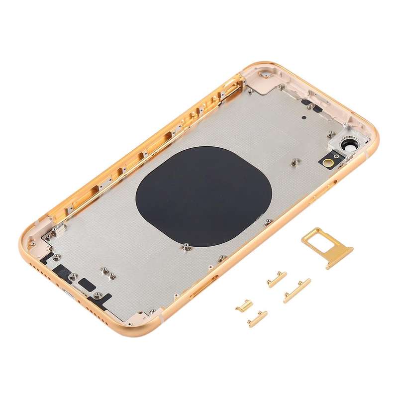 Back Housing Cover with Camera Lens & SIM Card Tray & Side Keys for iPhone XR(Yellow)