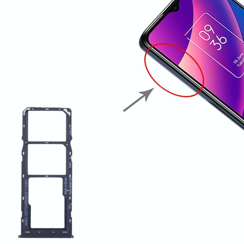 For TCL 30 SE / 30E / 305 / 306 Original SIM Card Tray + SIM Card Tray + Micro SD Card Tray(Blue)