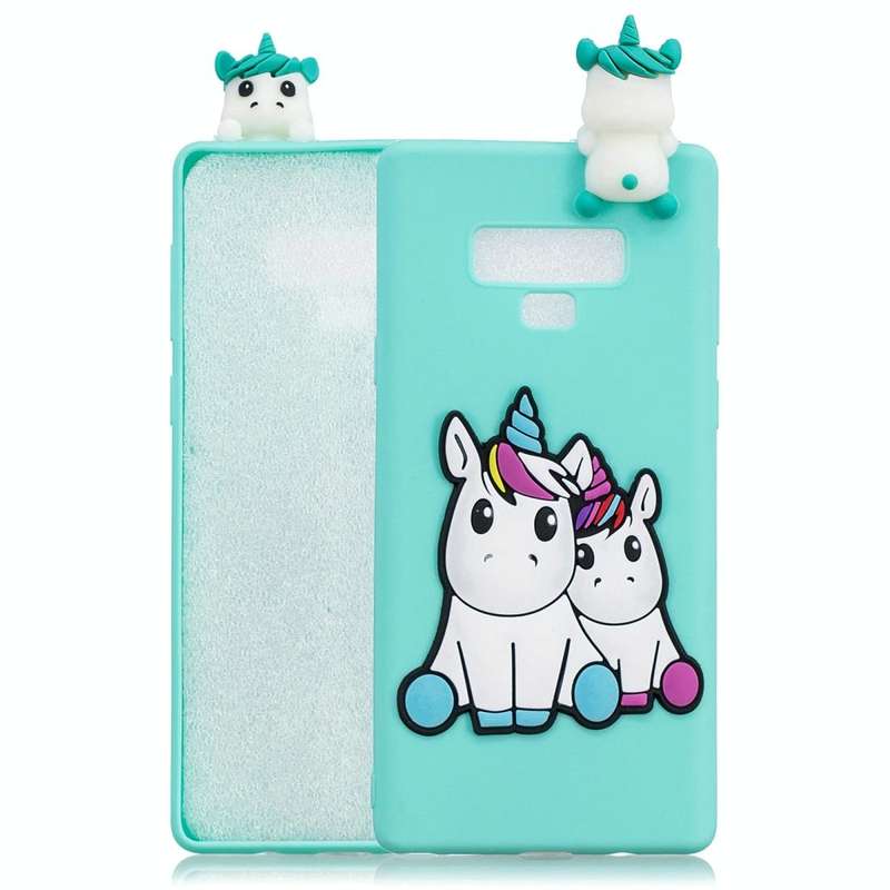 For Galaxy Note 9 3D Cartoon Pattern Shockproof TPU Protective Case(Couple Unicorn)