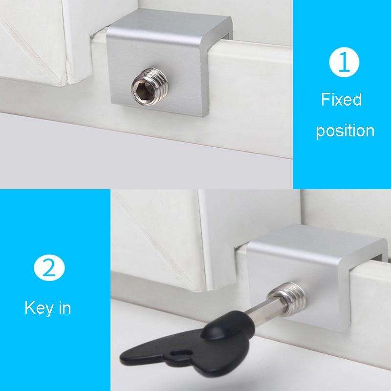 Child Safety Protection Screen Window Limiter Sliding Door Latch With Key, Model: Wider Model+L S...