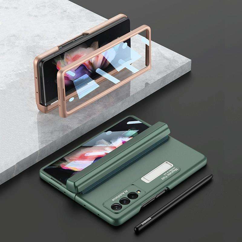 For Samsung Galaxy Z Fold3 5G GKK Integrated Magnetic Full Coverage Phone Flip Case with Pen Box(...