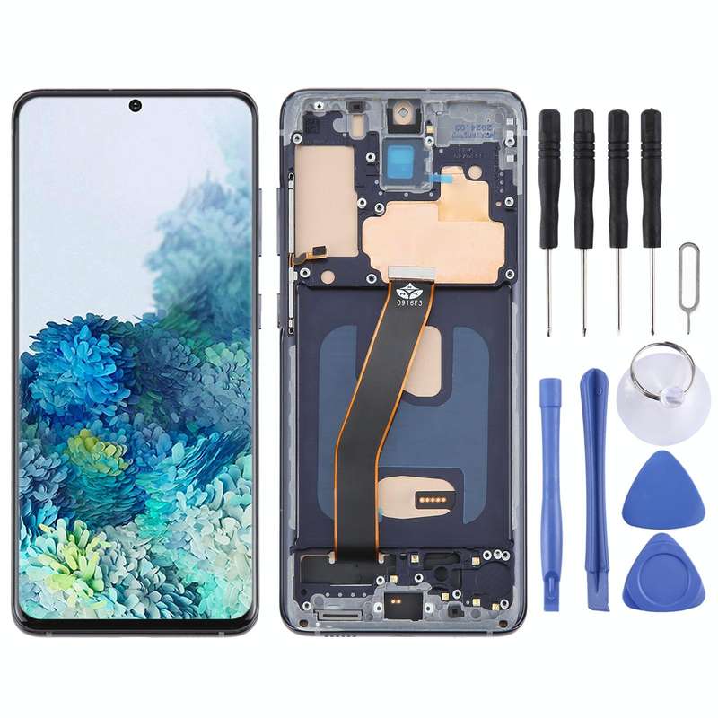 For Samsung Galaxy S20 SM-G980 TFT LCD Screen Digitizer Full Assembly with Frame, Not Supporting ...