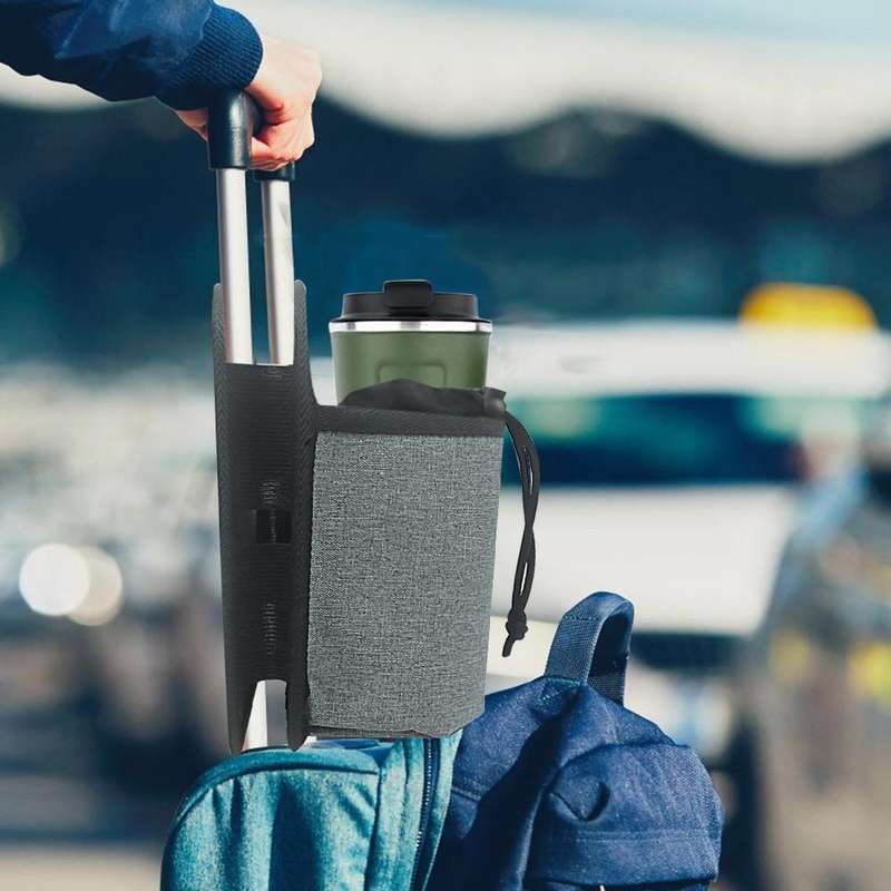 Luggage Storage Cup Holder Air Ticket Storage Bag(Gray)