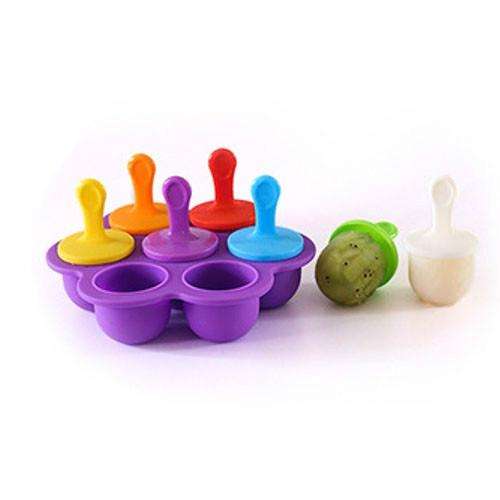 Silicone Mini Ice Pops Mold Ice Cream Ball Lolly Maker Popsicle Molds Baby DIY Food Supplement To...