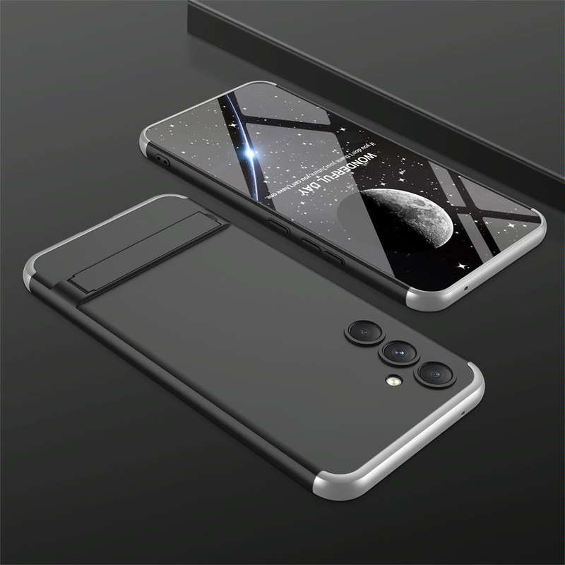 For Samsung Galaxy A54 5G GKK Three Stage Splicing Full Coverage PC Phone Case(Black Silver)