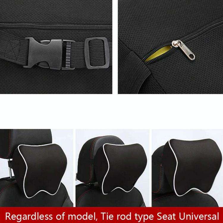 Car Headrest Pillow Neck Pillow Car Memory Foam Cervical Pillow Interior Supplies(Black and Black...