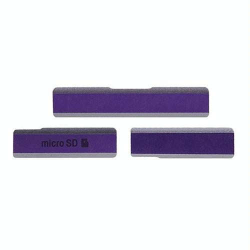 SIM Card Cap + USB Data Charging Port Cover + Micro SD Card Cap Dustproof Block Set for Sony Xper...