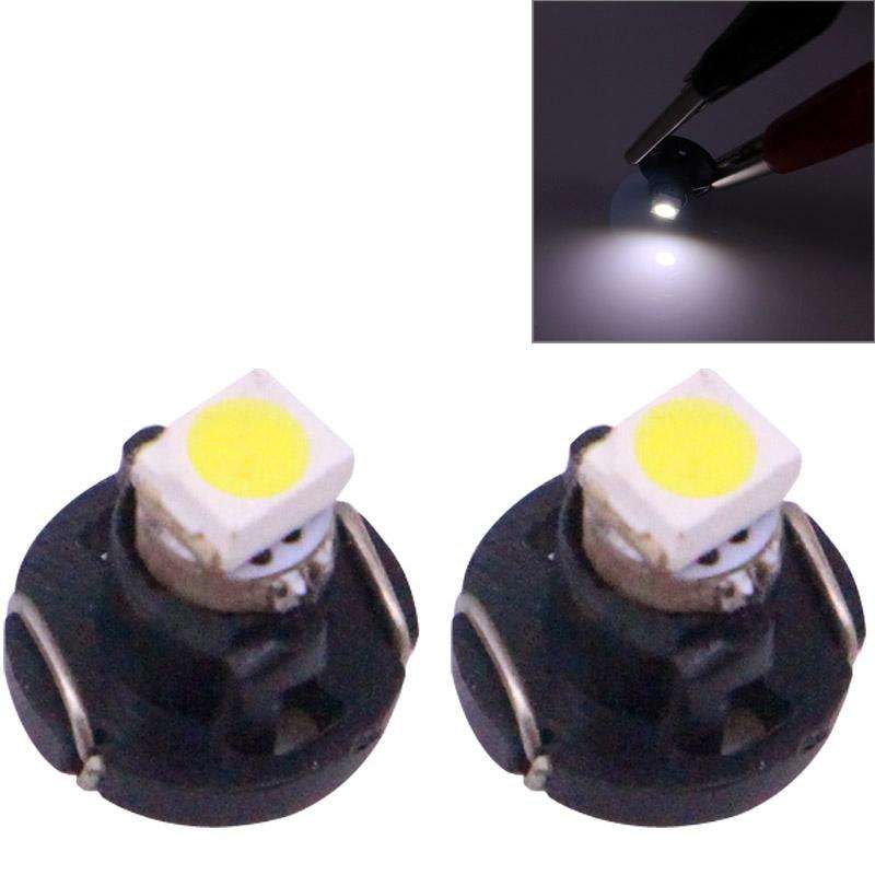 2 PCS T3 White Light 0.1W 5LM 1 LED SMD 3528 LED Instrument Light Bulb Dashboard Light for Vehicl...