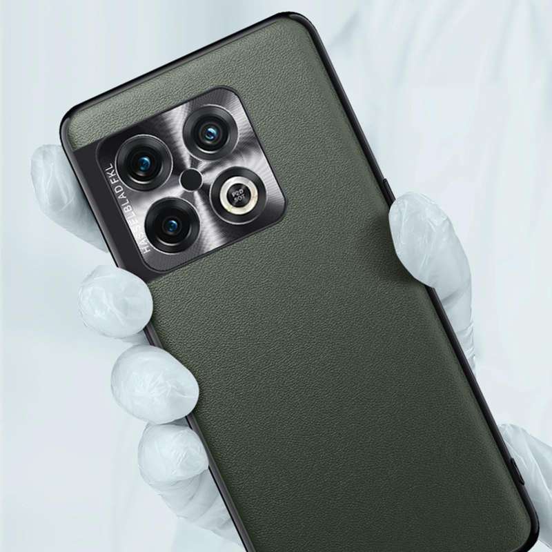For OnePlus 10 Pro Plain Skin Leather Phone Case(Green)