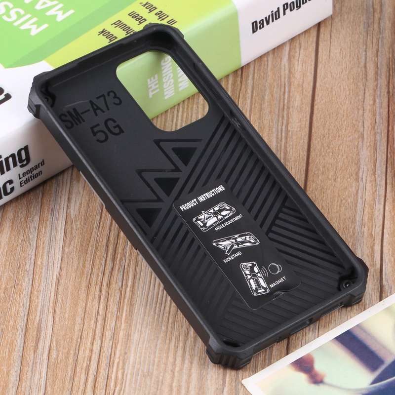 For Samsung Galaxy A73 5G Camouflage Armor Shockproof TPU + PC Magnetic Protective Phone Case wit...