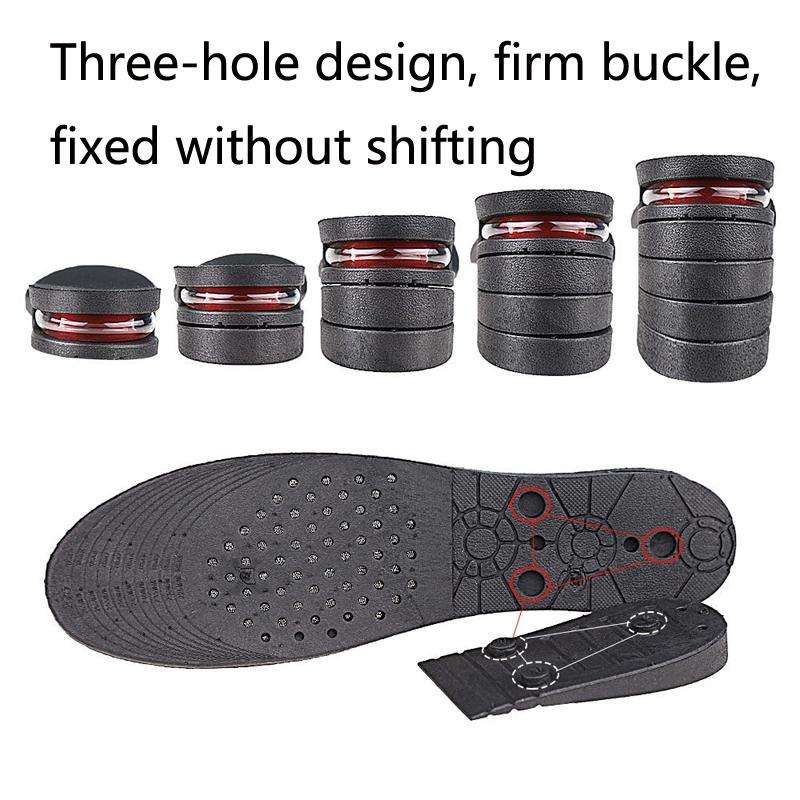 2 Pairs 032 Adjust Inner Height Insole Free Size Cutable Insole, Colour: Black Single Layer (abou...