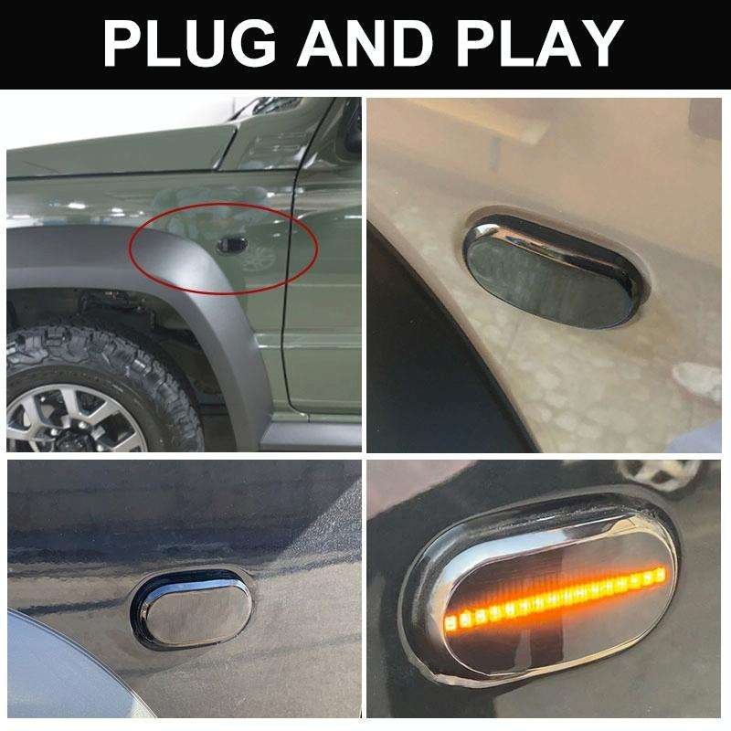 2pcs For Suzuki Jimny JB64W 2018/07- Car Dynamic LED Fender Side Light (Transparent Black)