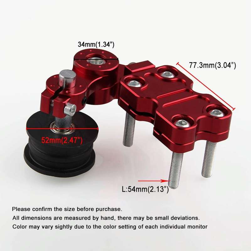 HC154 Motorcycle Modified Accessories Universal Aluminum Alloy Chain Adjuster(Red)