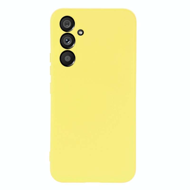 For Samsung Galaxy A34 5G Pure Color Liquid Silicone Shockproof Phone Case(Yellow)