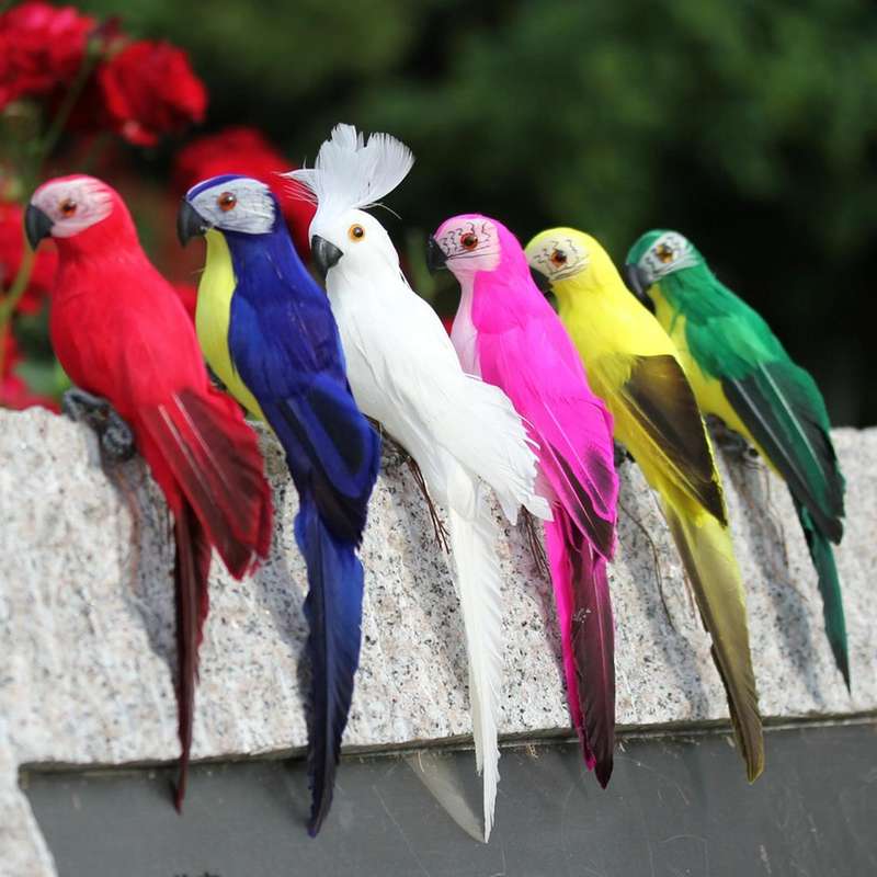 25cm Simulation Parrot Simulation Macaw Horticultural Decoration (Red)