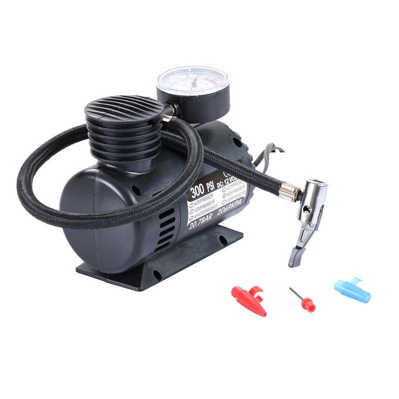 Portable Mini Auto Electric Air Compressor of Car Inflator with 3 Pneumatic Nozzle (300 PSI / DC ...