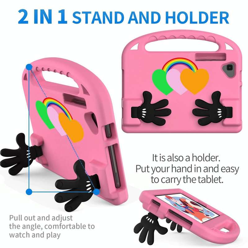 For Samsung Tab S6 Lite Love Small Palm Holder EVA Tablet Case(Pink)
