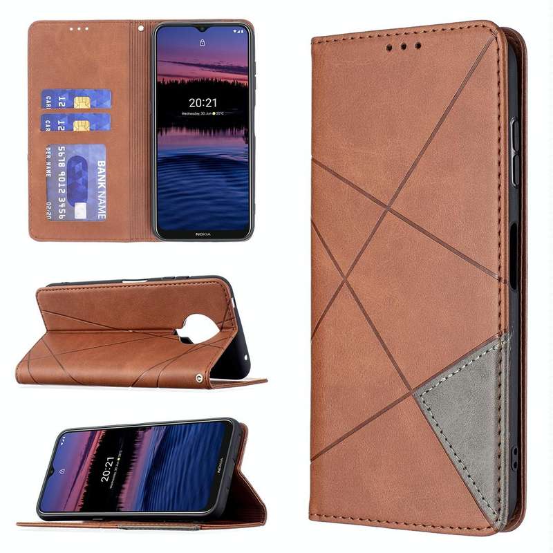 For Nokia G20 / G10 Rhombus Texture Horizontal Flip Magnetic Leather Case with Holder & Card Slot...